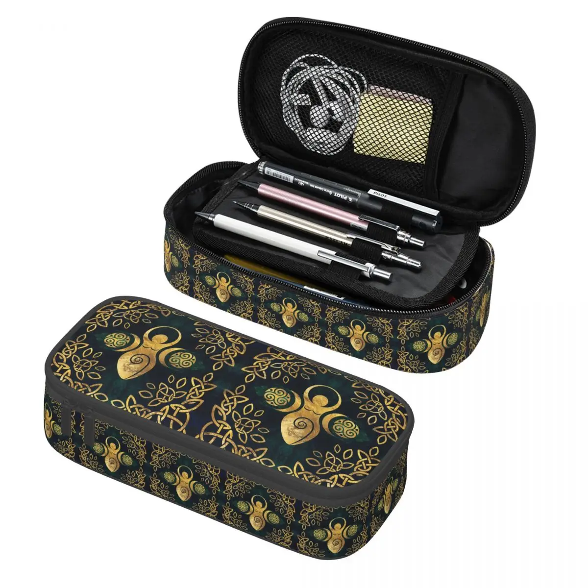 

Triple Moon With Triskelion Pentagram Pagan Wiccan Pencil Cases Pencil Pouch Storage Stationery Large Storage Pen Box Pencil Bag