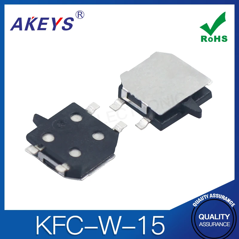 10pcs KFC-W-15 Inching Limit Switch Game Switch Reset Micro Detection Button Four Foot Patch Pillarless SMT