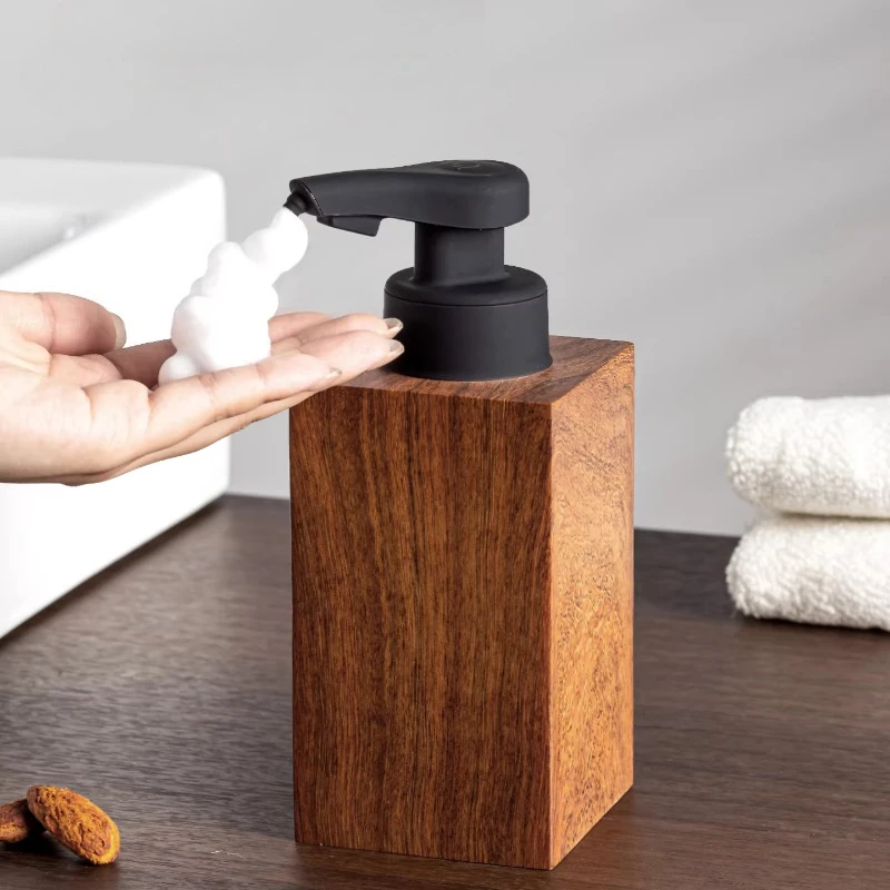 automatic-sensor-soap-dispenser-smart-foam-wash-hand-machine-walnut-wood-grain-electric-foamer-bathroom-liquid-soap-dispenser
