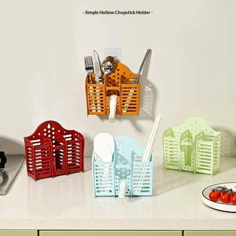 ~Multifunctional 3 Slot Plastic Chopstick Cage Hollow Drain Utensil Rack Chopsticks Drain Tubular For Kitchen And Dining Table