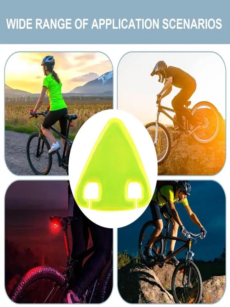 Odblask rowerowy DOMEN, odblask wiszący na rower szosowy, ultralekki odblaskowy trójkąt z TPU, odblaskowa tablica ostrzegawcza MTB, akcesoria rowerowe — 2