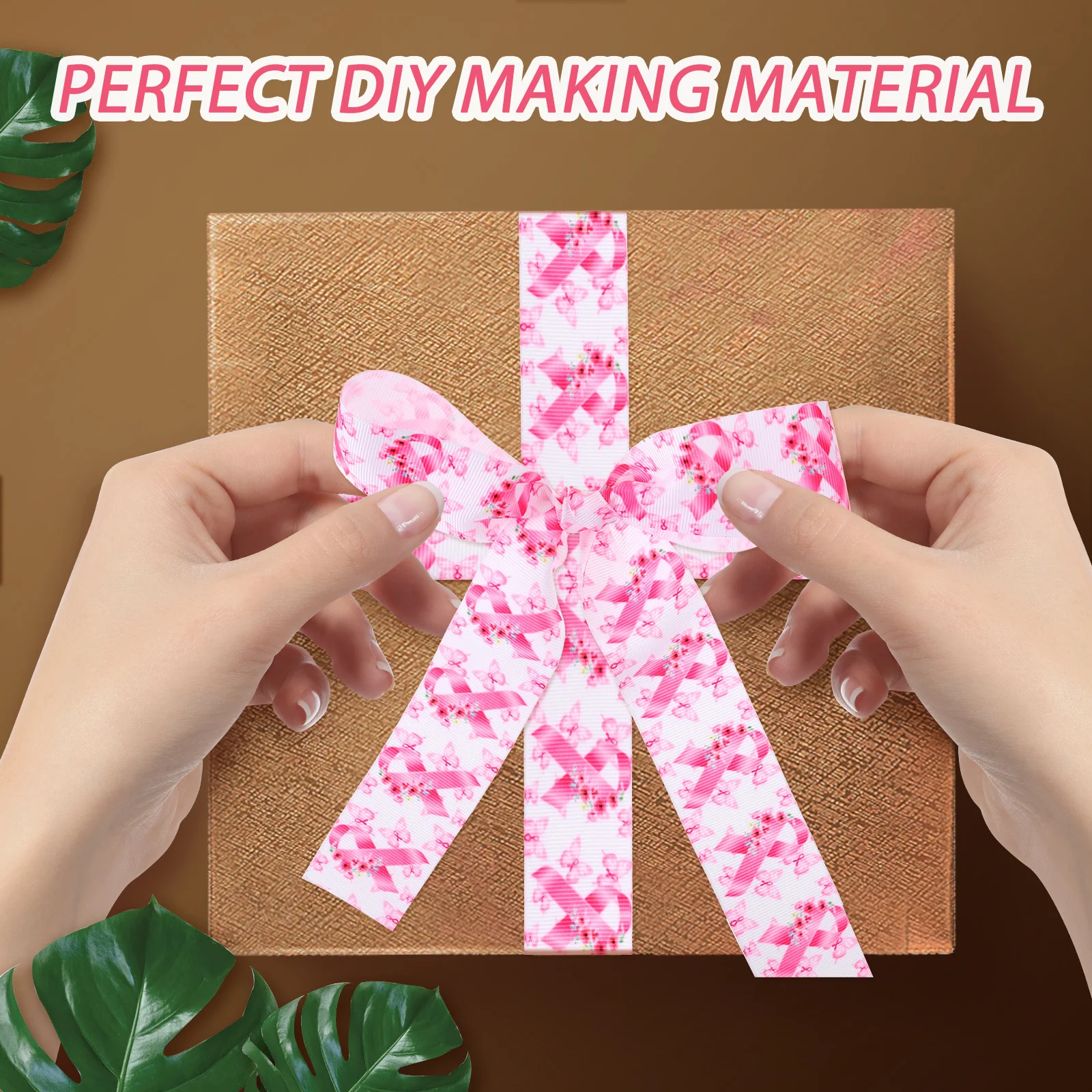 

Breast Cancer Awareness Pink Ribbon Multi-Use Hair Decor DIY Craft Hair Band Outdoor Headdress Female Accessory