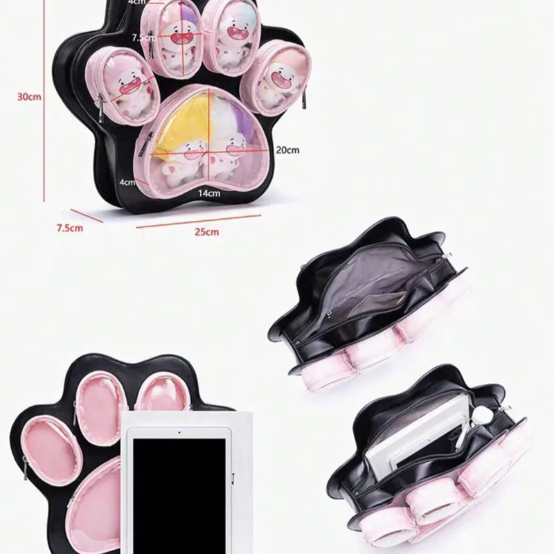 Cat Paw Itabag Backpacks Japan Y2K Kawaii Artifact Student Ins Messenger Anime Transparent Bag BJD Itabag Genuine Backpacks New