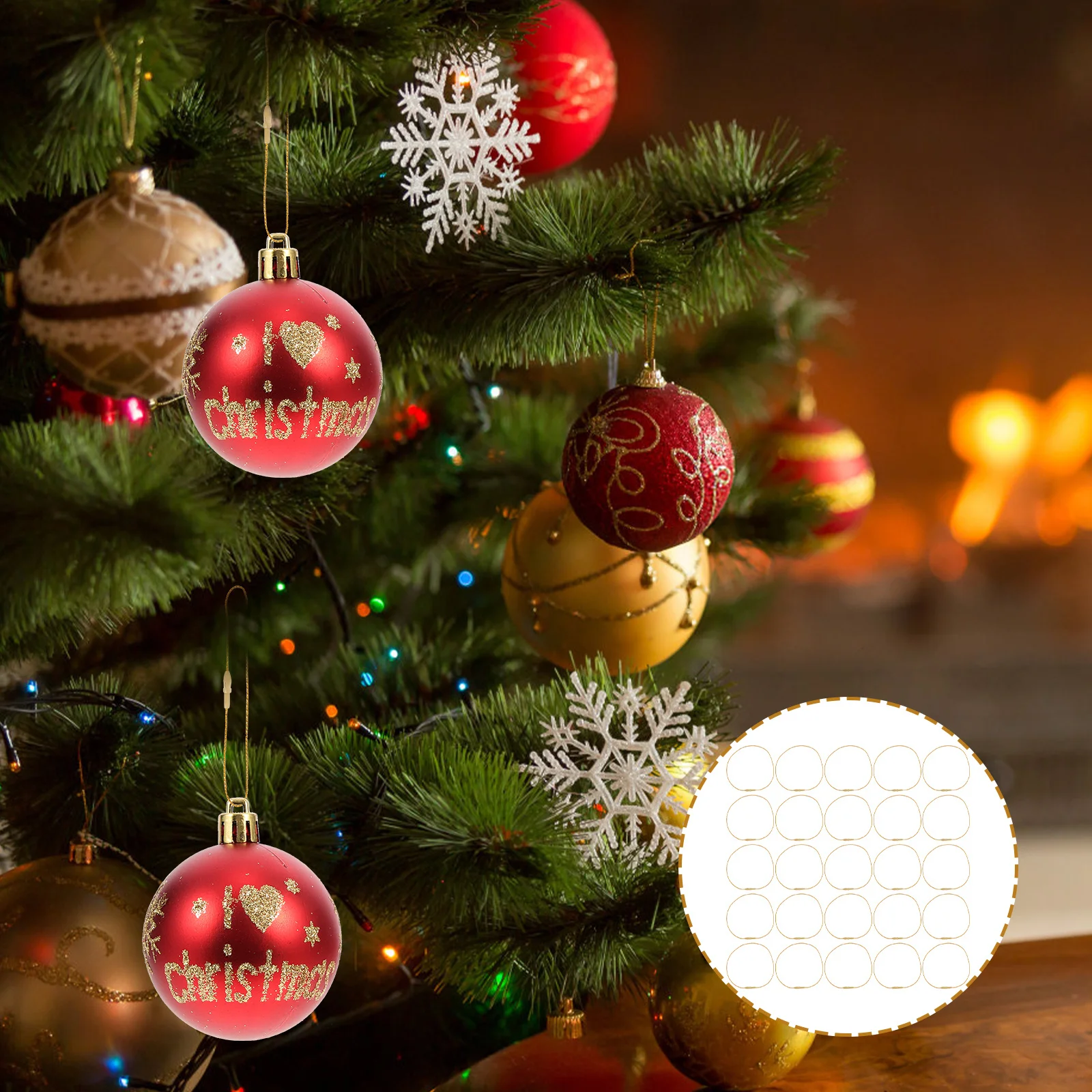 

200Pcs Xmas Ornament Hanger Ropes Snap Locking Strings for Tree Decor Christmas Ball Hangers Hanging Tag Polyester Ropes