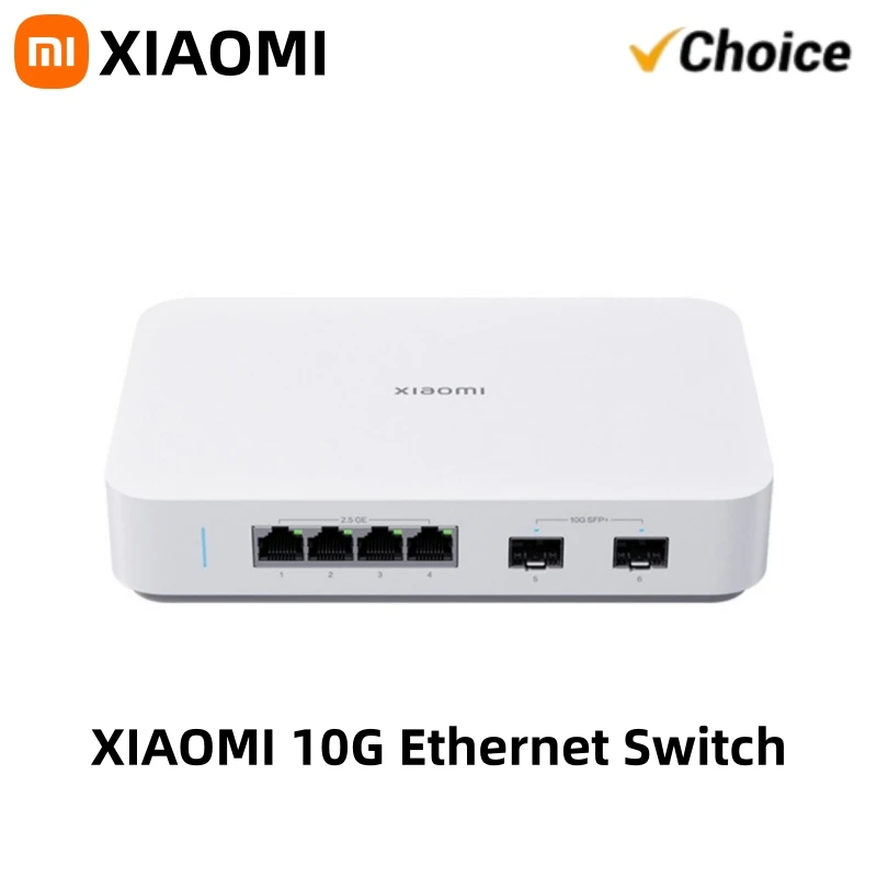 

XIAOMI 10G Ethernet-коммутатор 4x2,5G порты RJ45 2x10G SFP + 60 Гбит/с веб-управляемый настольный сетевой коммутатор VLAN QoS для домашней студии