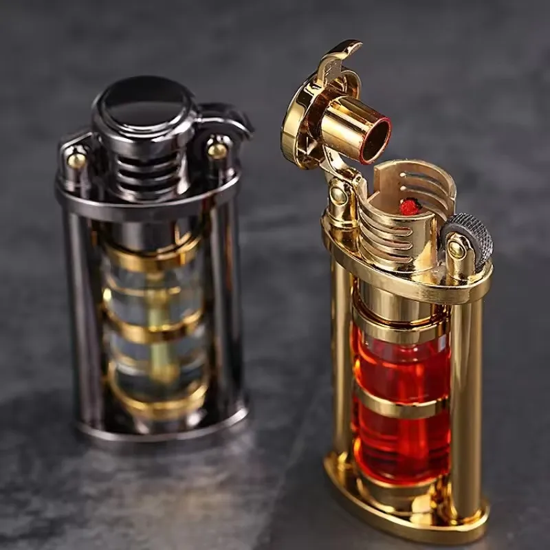 ZORRO Various Selection Transparent Oil Tank  Lighter Small Portable Creative Retro Grinding Wheel Lighter
