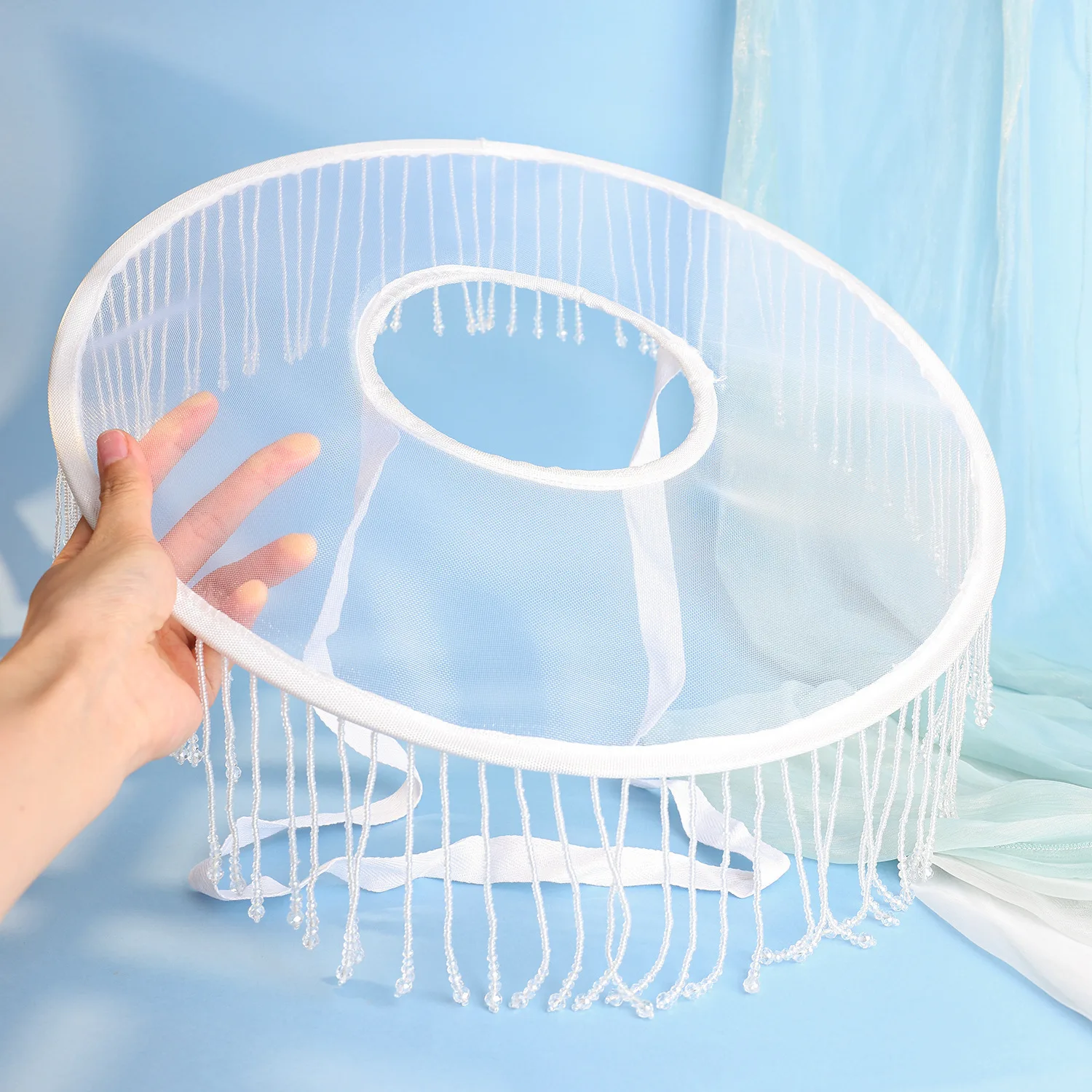 2026 النمط الصيني القديم المبارز زي القديم hanfu الشاش قبعة صور التصوير واقية من الشمس قبعة hanfu ملحق النساء الرجال #4