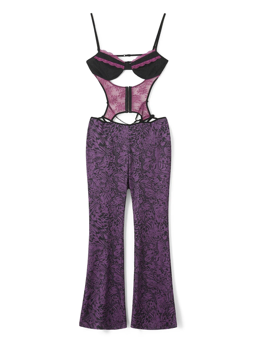 Mouwloze jumpsuit voor dames, nauwsluitend, mantelhals, rugloos, verstelbare spaghettibandjes, romper voor cocktailparty, clubavond