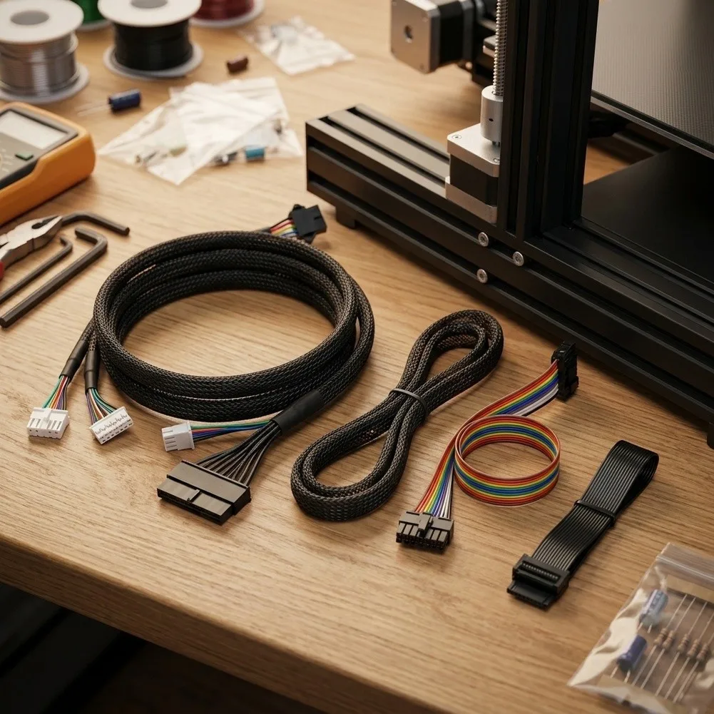 S1 Repair Cable Set Featuring Sleeve Harnesses Ribbon Cable and Color-Coded Motor Limit Cables for 3D Printing