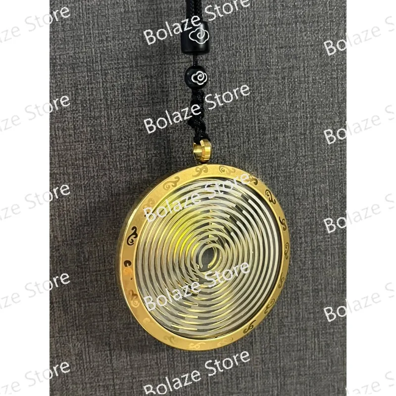 Double Layer  Pendant - Multi-Wave Oscillation Energy Shield Ring, Brass Material - view 3