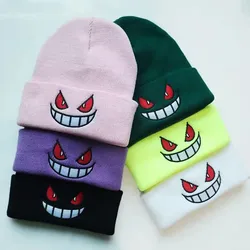 8 Styles Unisex Winter Outdoor Beanie for Child Knitted Gengar Hood Hat for Kids Casual Outside Halloween Hats