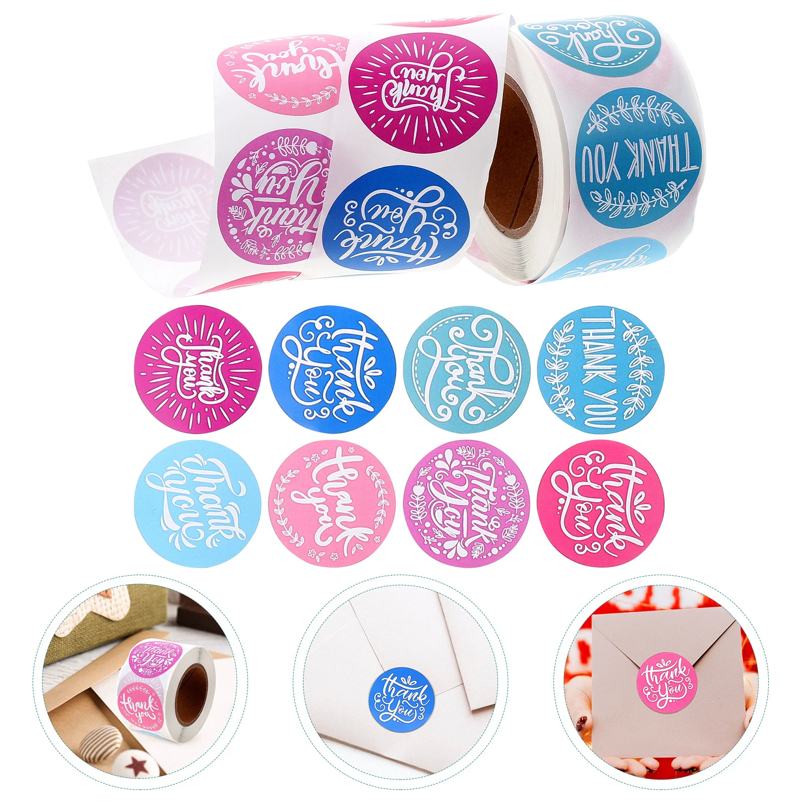 

1 Roll Thank You Sticker Sealing Labels Packing Stickers Envelope Seal Stickers for Gift Wrapping Baking Scrapbooking DIY