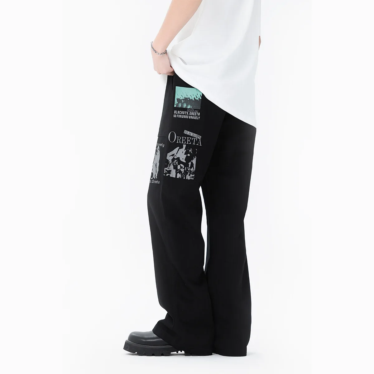 OR FL American Street Hip-hop 100 Cotton Women Workwear Jeans Graffiti Print Retro Versatile Casual Pants Women's Trousers Y2k