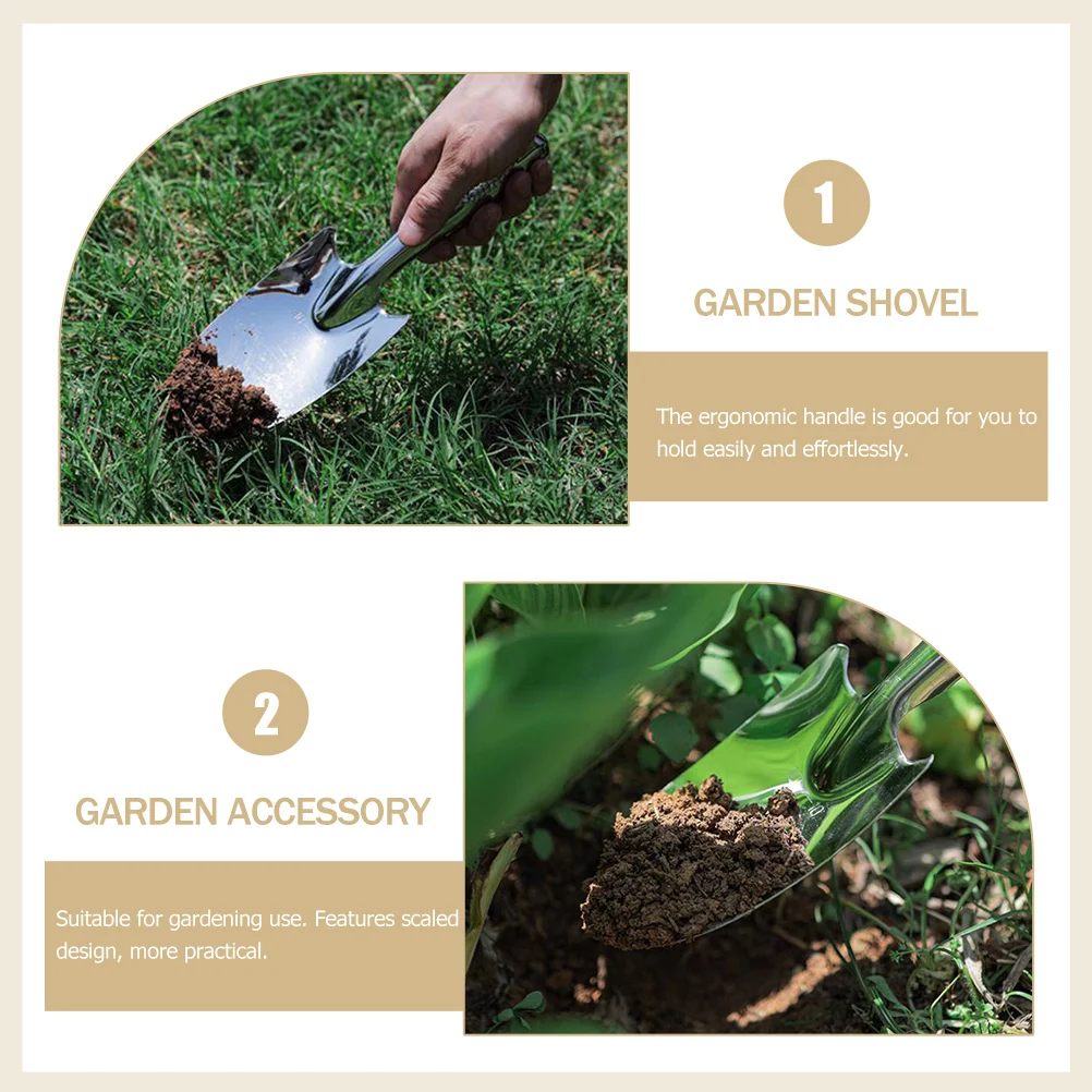 

2Pcs Gardening Shovel Multifunction Light Portable Hand Shovel Ergonomic Handle Scaled Design for Transplanting Weeding Flower