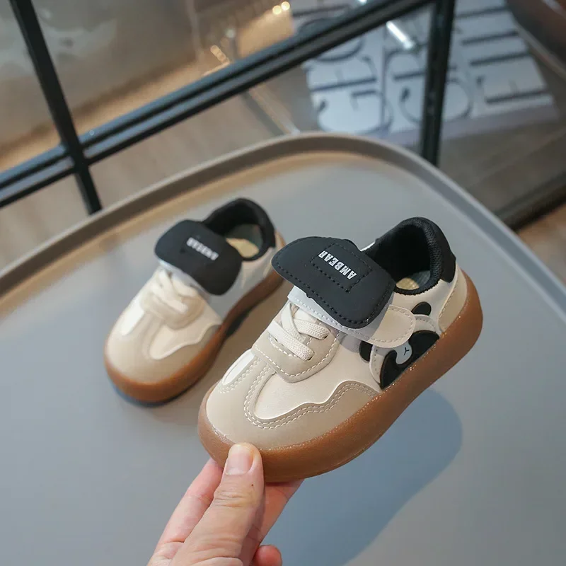 

Kids Sports Shoes with Cute Panda Boys Girls Casual Shoes Soft Sole 2024 New Fashion Children Running Shoes Dirt-proof Non-slip