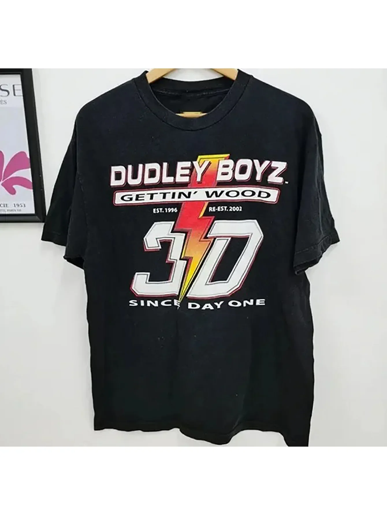 

Since Day One The Dudley Boyz Рубашка с коротким рукавом Черная унисекс HB196 Забавная мужская футболка Мужская футболка Уличная мужская одежда