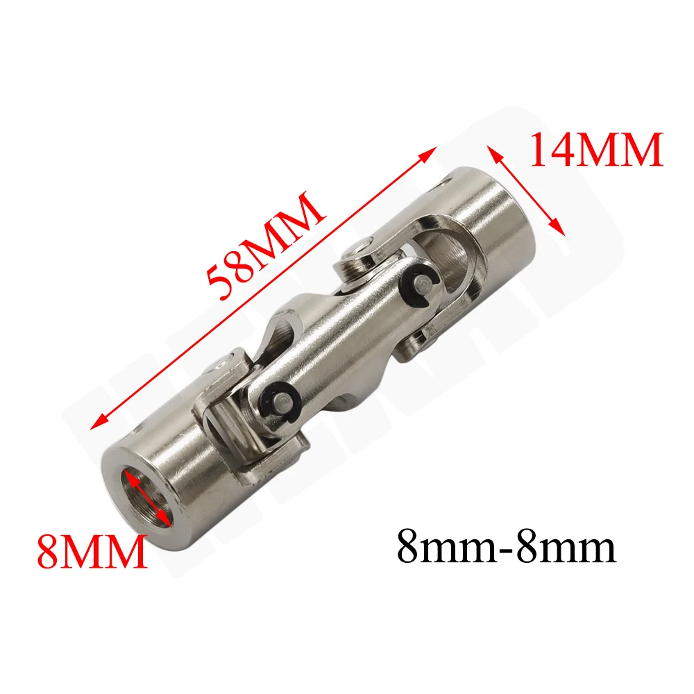 Boat Car Shaft Coupler 4/5/6/8/10mm Three-section Universal Joint Coupling Motor Connector with M3/M4 Screw Metal Cardan Joint