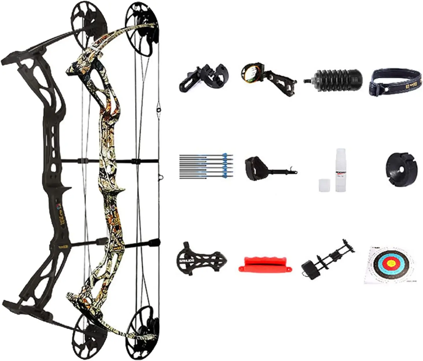 Hunting Compound Bow Package Archery Compound Bow Set 30-60lbs 310FPS Bow and Arrow Kit for Youth Aldult Outdoor Shooting