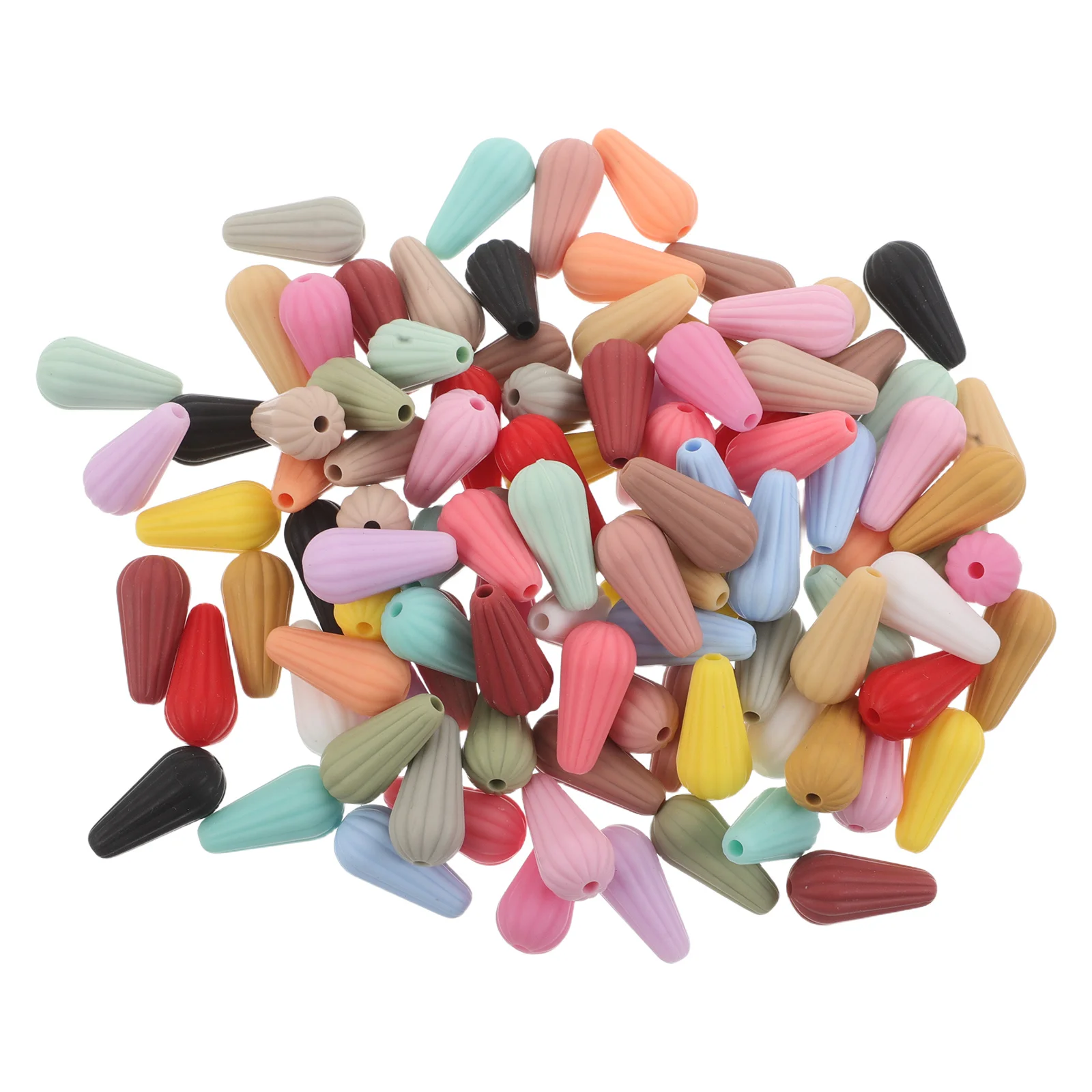 

100Pcs Colorful Silicone Cone Beads Lightweight Conical Shape DIY Jewelry Making Bracelet Necklace Spacer Beads