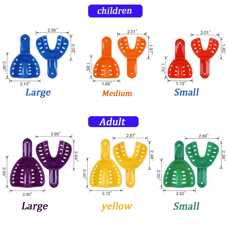 12 ชิ้น/เซ็ตทันตกรรมถาด Impression ถาดพลาสติกฟันชุดเต็มปากฟันแม่พิมพ์ทันตกรรม Implant เครื่องมือเด็กและผู้ใหญ่