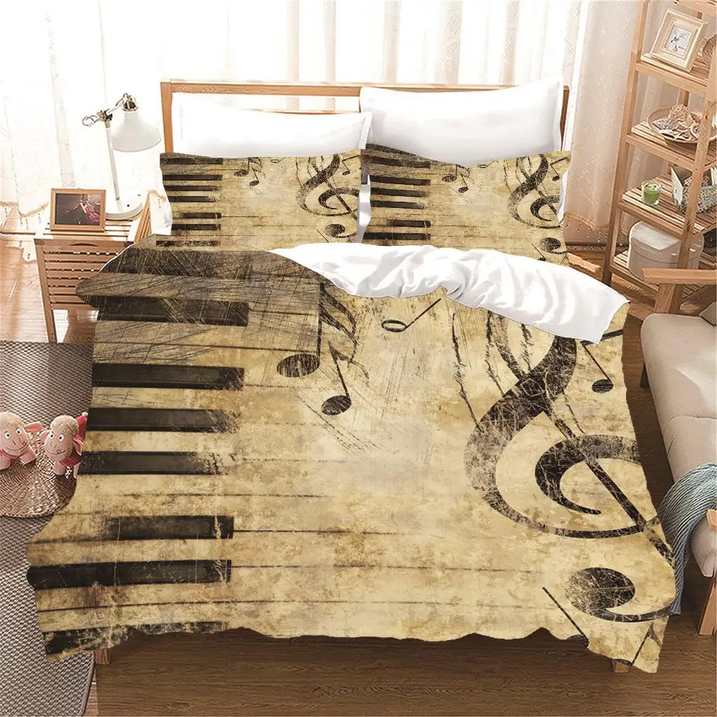 

2023 Music Notes HD Tutte Large Bedding Linen Duvet Cover 90 Brushed Fabric Material