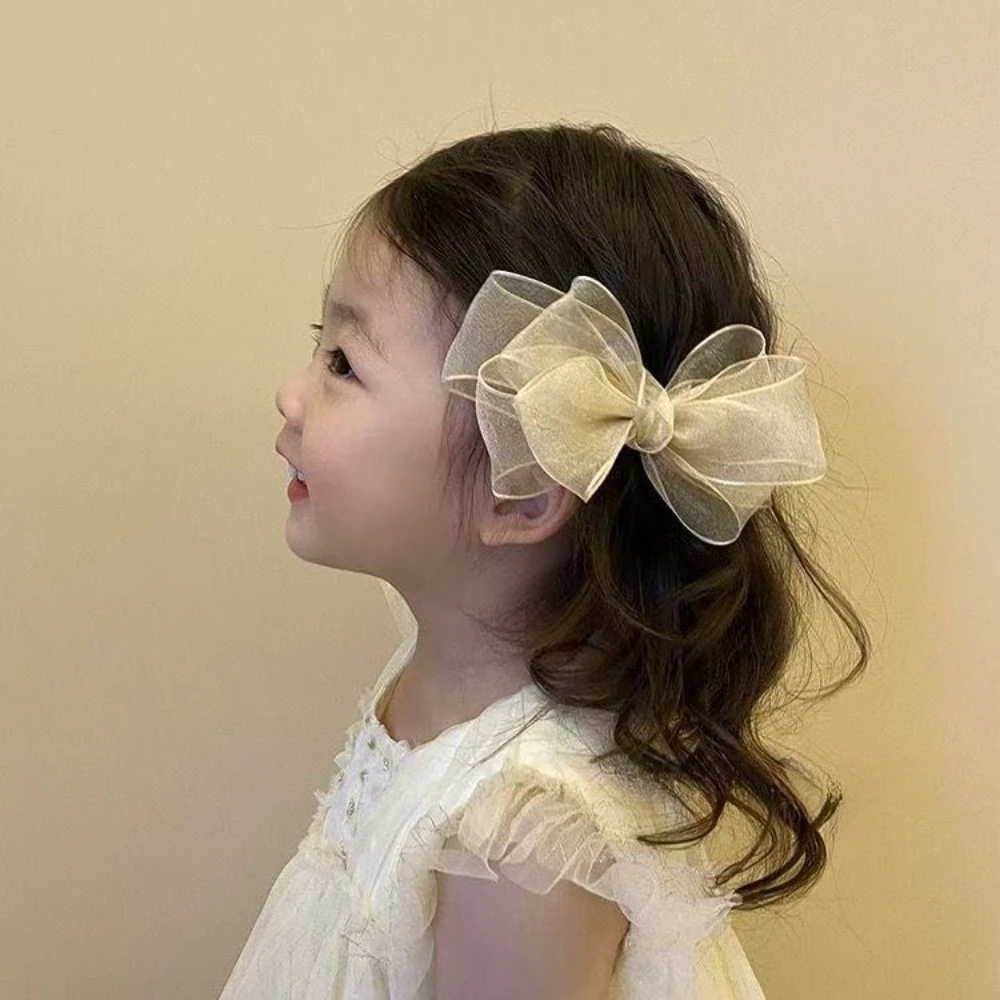 Netzgaze-Schleifen-Haarspangen für Babys, Haarschmuck für den Hinterkopf, Feenprinzessin-Mädchen-Haarklammern, Süße Kinder-Haaraccessoires – Detail 6