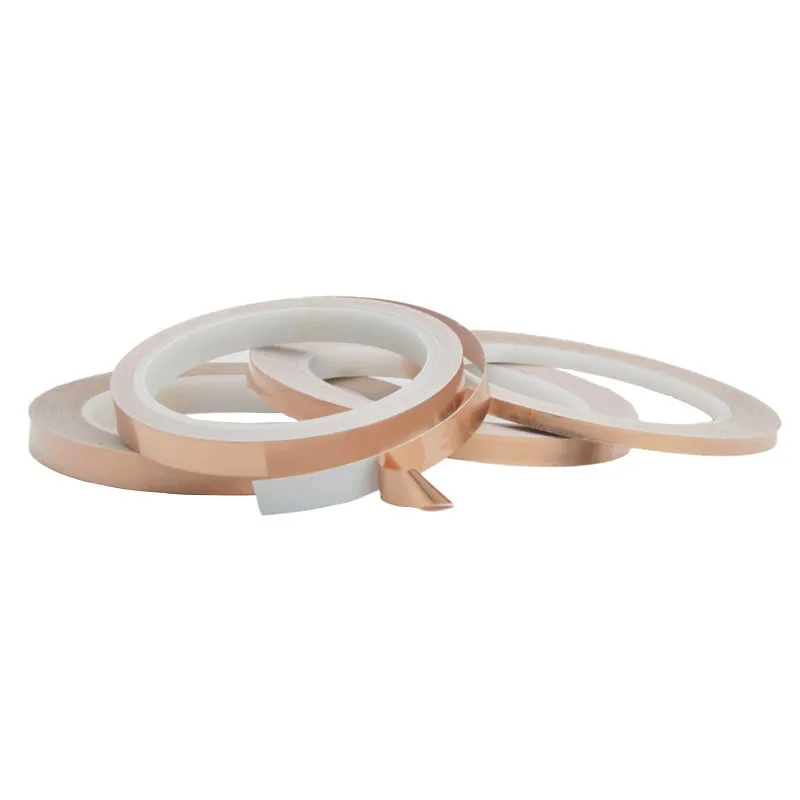 DONGSENFA 20 Meters Single Side Conductive Copper Foil Tape Strip Adhesive EMI Shielding Heat Resist Tape 5mm 6mm 8mm 10mm