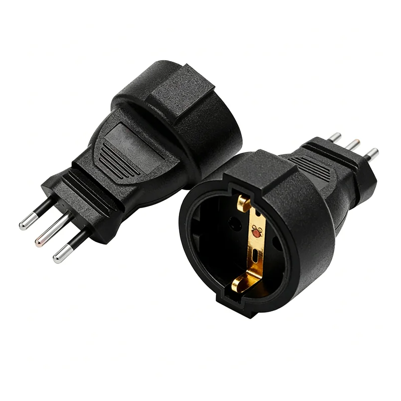 2pcs EU Power Adapter Plug Chile Italy 3 Pin to Schuko Type F/E Plug Converter Europe Adapter Plug for Travel Home Appliances