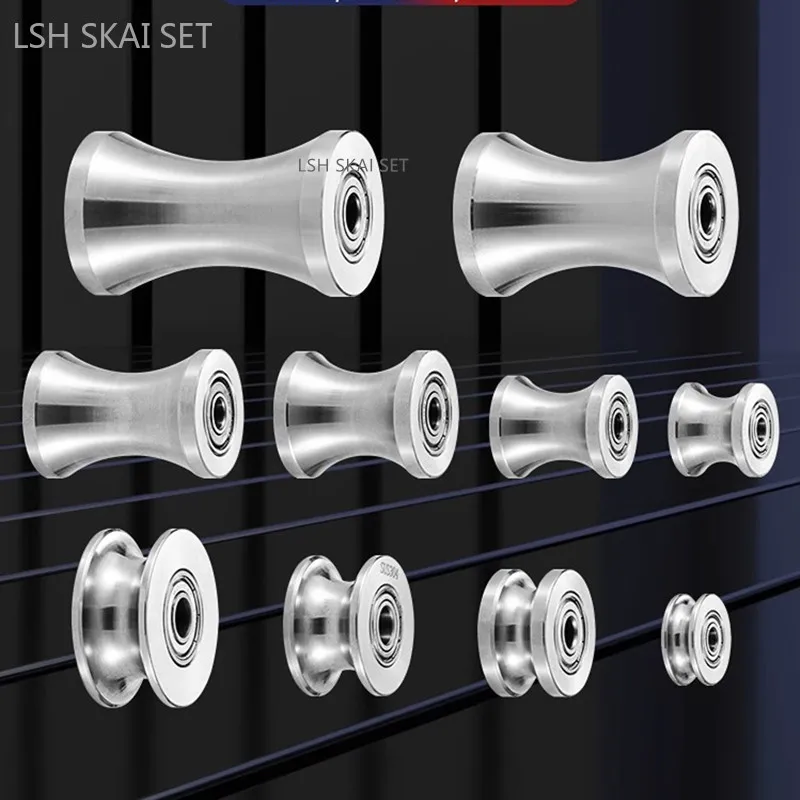 1/2PCS Stainless Steel U-shaped Pulley Mute Bearing Shower Door Roller Wire Guide Wheel Mechanical Equipment Steel Wheels