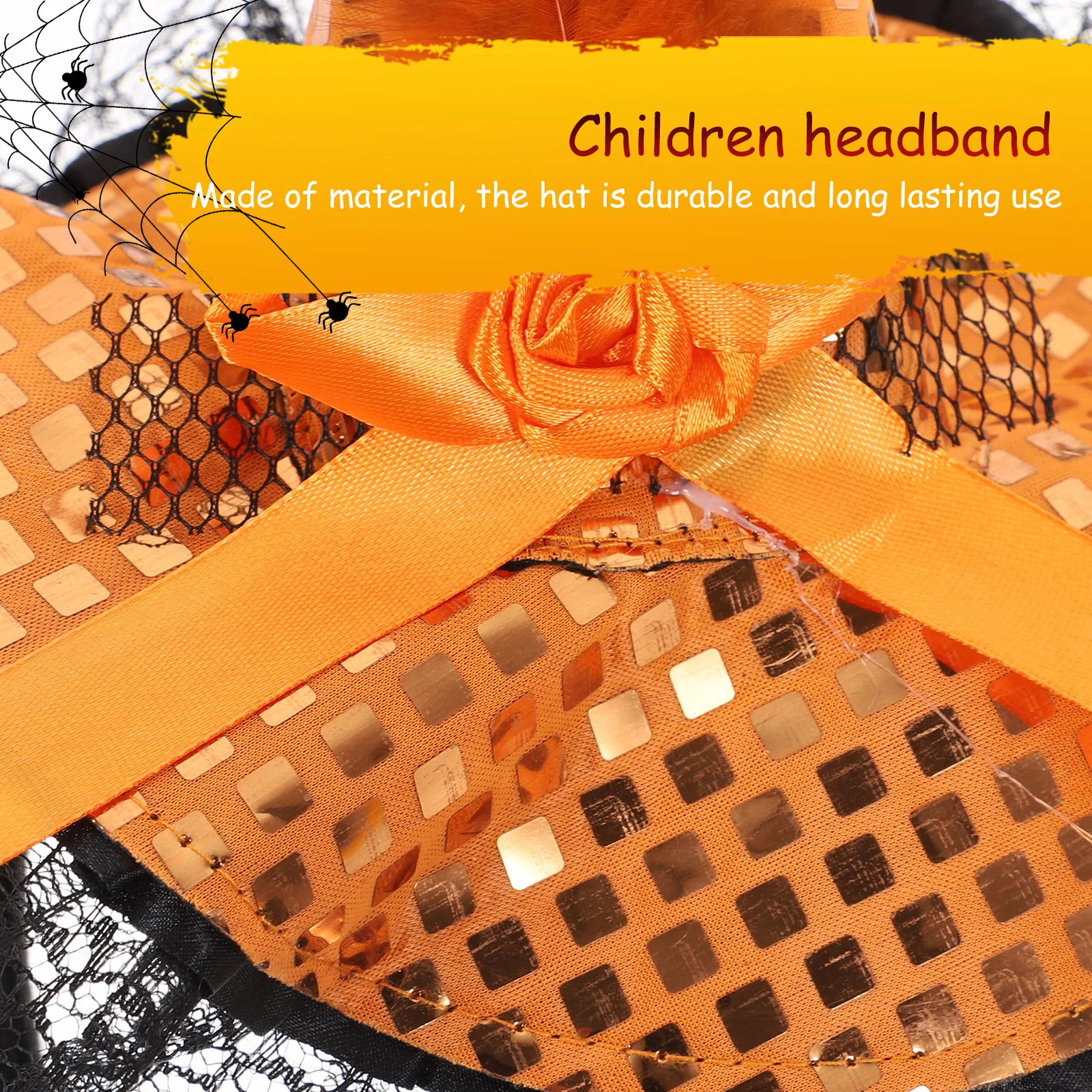 

Durable Halloween Witch Hat Headband Orange Perfect Prop for Parties Eye Catching Costume Accessory for Kids and Friends