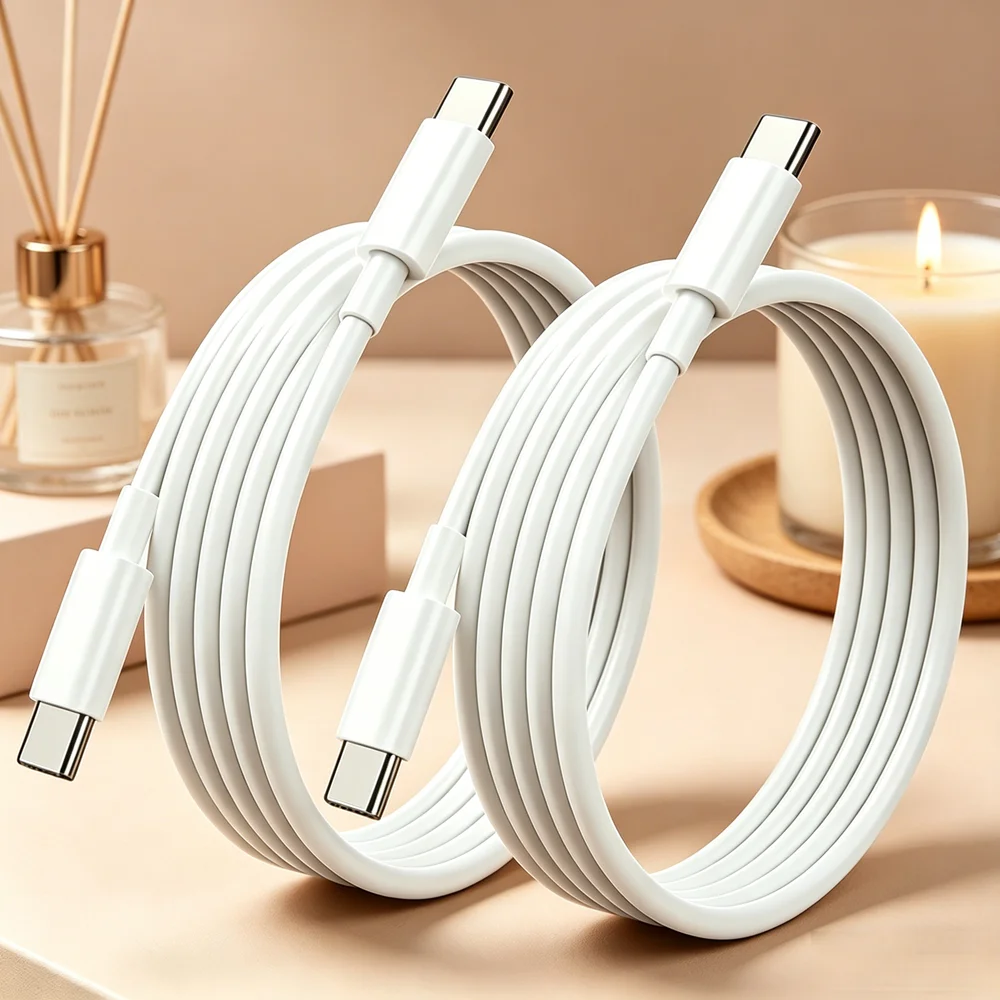 2-Pack 3M USB-C to Type-C Fast Charger & Data Sync Cable Universal Charging Line for iPhone 15 16 17 Huawei Samsung Lenovo Phone