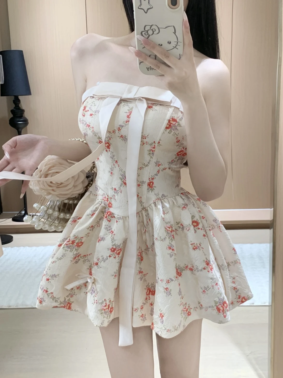 

Юбка Pure Desire Knot Floral ter Dr Slimming Ba с эффектом утяжки талии и пышным подолом, универсальная, на все сезоны, повседневная.