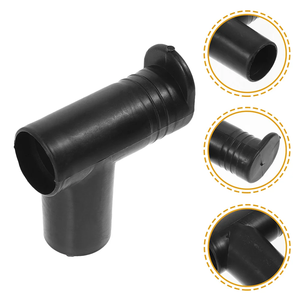 

6Pcs Clothes Drying Rack Joints Black Plastic Tube Connectors Floor Standing Garment Rod End Clamps 2.75x2.4 Inch