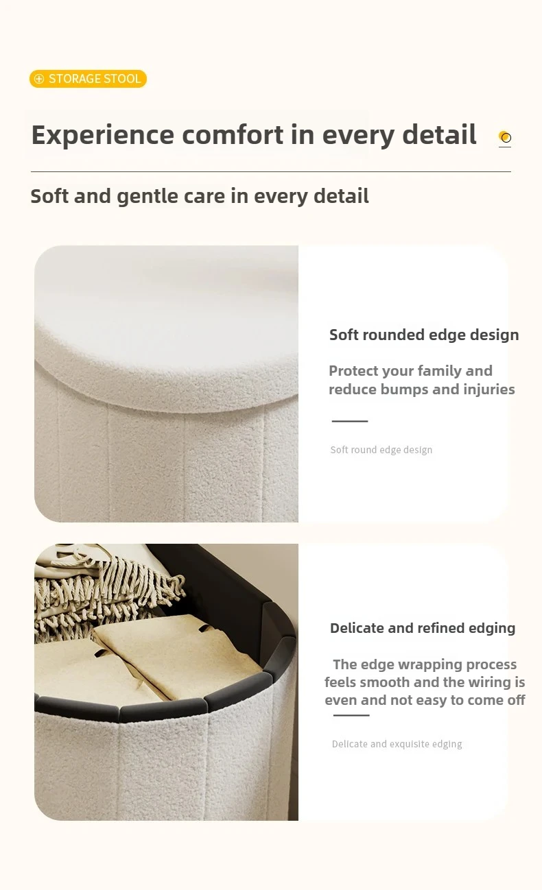 Nordic Folding Storage Stool Entrance Hall Sitting Shoe Stool Living Room Rest Sofa Seat Storage Home Furniture Bed End Stool