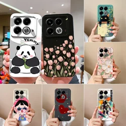 Phone Case For Infinix Note 40 40 Pro 40 Pro+ Pretty Tulip Panda Coque For Note 40Pro Fundas Cover Silicone Note 40Pro+ Cases