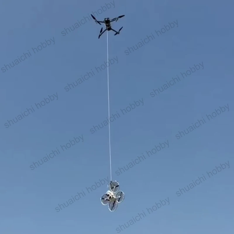 1 قطعة الطائرة بدون طيار الجاذبية المنشط الإنقاذ القابض الفولاذ المقاوم للصدأ تصارع مخلب متوافق مع ضوء Gimbal للعمليات الليلية