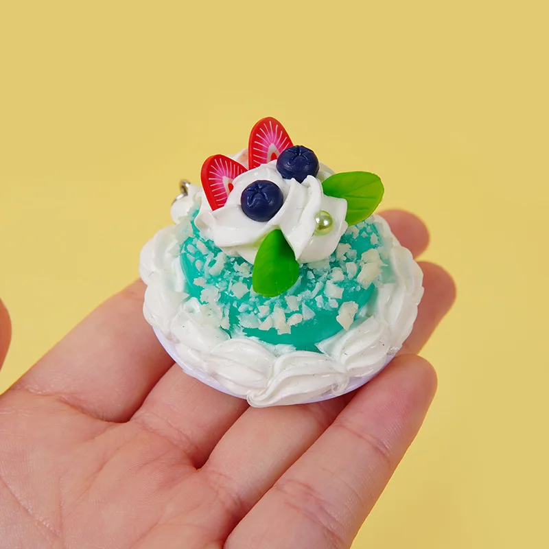 

Mini Fake Cake Cream Artificial Dessert Cupcake Pendant Creative Keychain Charm Fake Simulation Display Model Scale Decorations