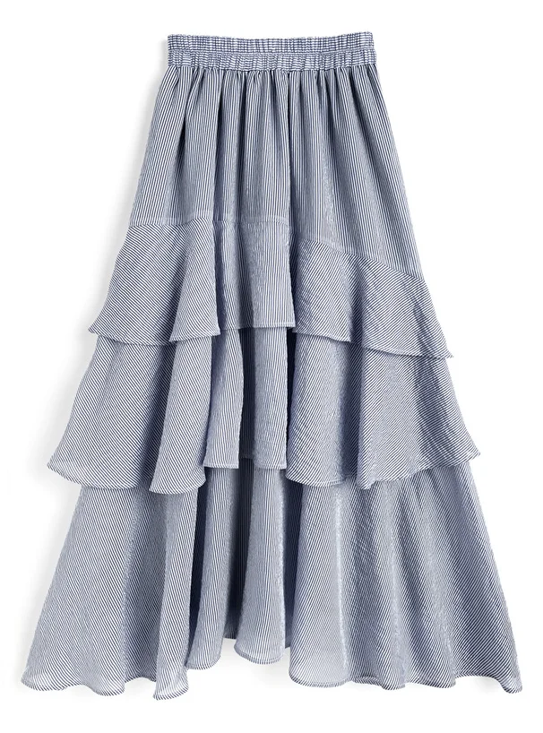 Sweet Japanese Sle Long Plaid Skirt High Waist Elastic Waist Asymmetrical Hemline Girl's Faion Daily A-Line Skirt