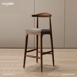 Taburete alto De madera maciza para mostrador De Bar, mueble minimalista creativo para Hotel y Club, muebles para el hogar