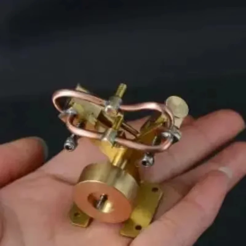 

Мини-чистая медь V-образной формы, двухцилиндровый паровой двигатель, модель игрушки, прочный обучающий научный образовательный подарок для детей