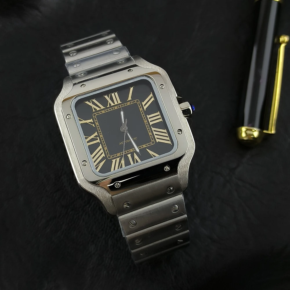 High quality NH35 watch stainless steel 38mm men's watch waterproof customized LOGO suitable for NH35 movement view 2