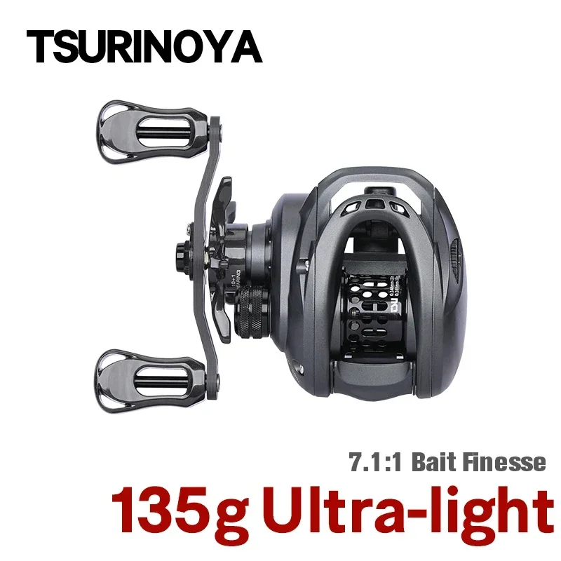 

TSURINOYA 135g Ultra Light Bait Finesse Casting Fishing Reel DARK WOLF 50S 7.1:1 4kg Shallow Spool Ligh Game Coil Trout Reel