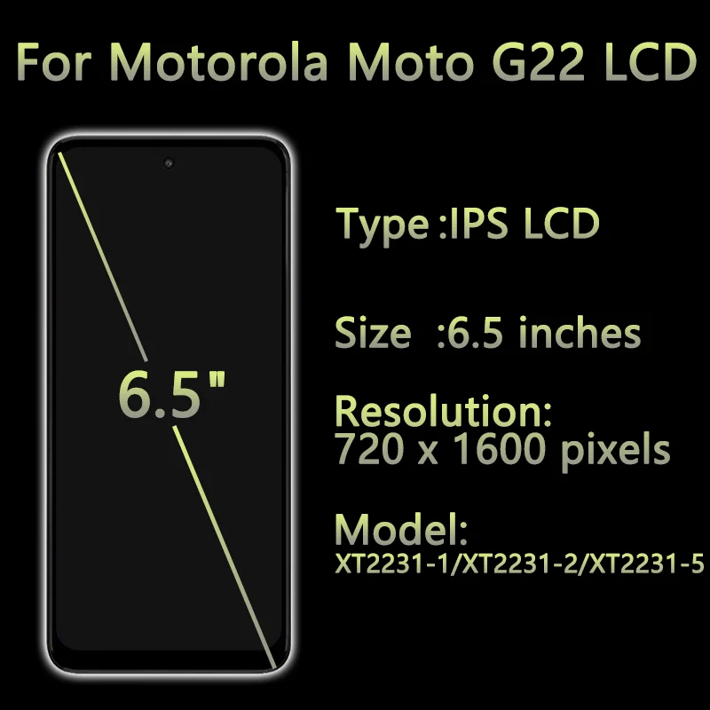 Mobile Phone Lcds For Motorola Moto G22 Lcd Display For Motorola Moto G22 Pantallas De Celulares OR XT2231-1 Screen Replacement