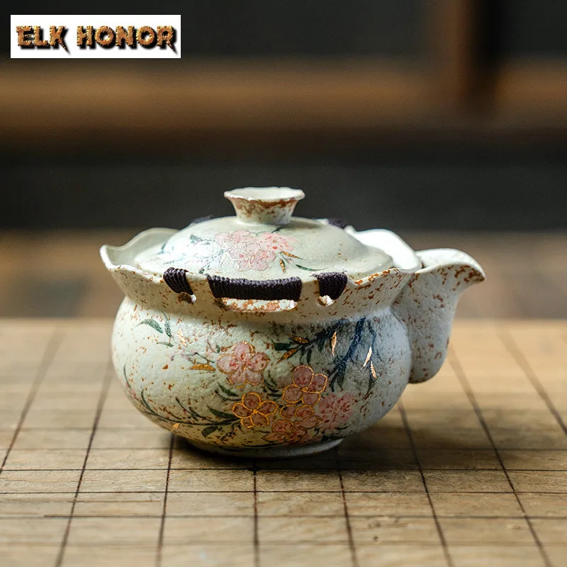 

200ml Hand-painted Small Peach Blossom Teapot Traditional Tea Infuser Pot Tea Maker Kettle With Filter Chinese Tea Set Ornaments