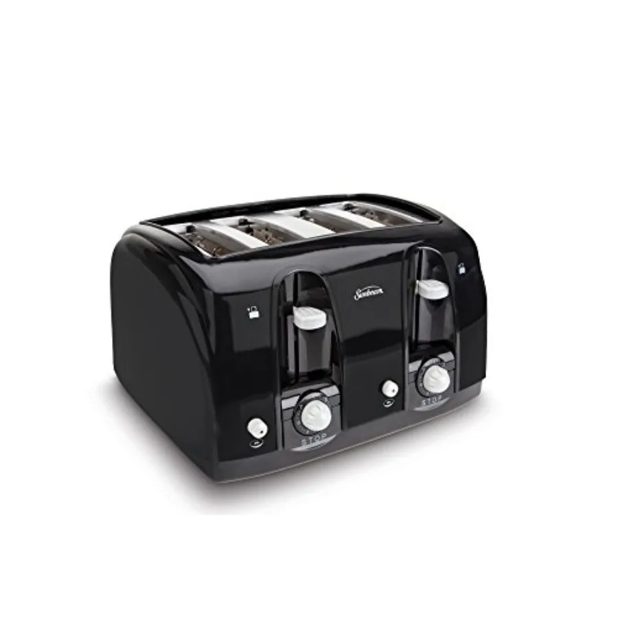 

Wide Slot 4-Slice Toaster Black for Home Kitchen Use Durable Stainless Steel Finish Easy to Clean Quick Toasting Performance