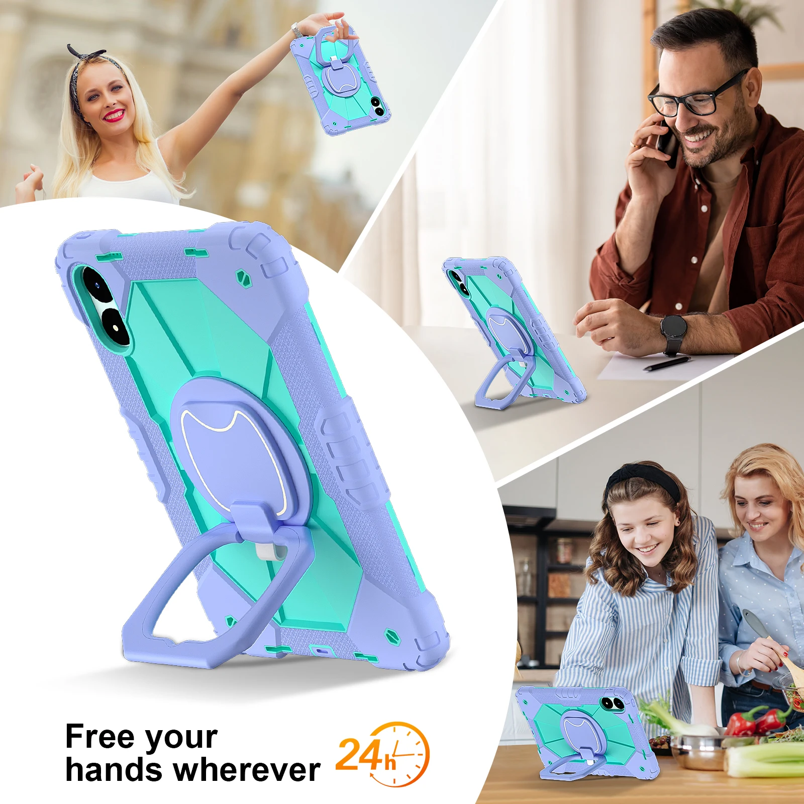 Kids Case For Xiaomi POCO Pad 12.1 Cover For Redmi Pad 2 11 Pro 12.1 SE 8.7 mi Pad 7 8 Pro 11.2 With Handle Grip Shoulder Strap