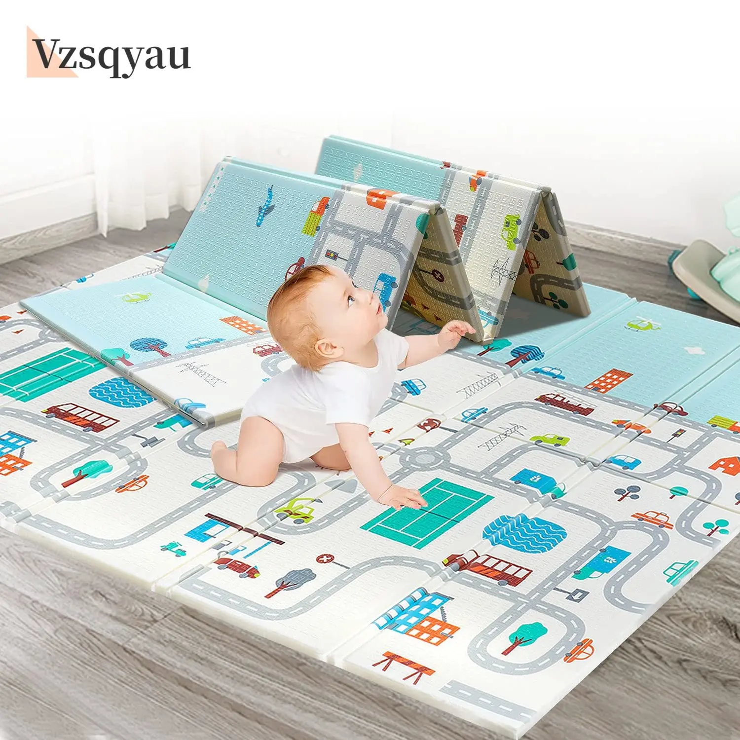 2025-xpe-folding-crawling-mats-cartoon-double-sided-baby-climbing-mat-thickened-baby-and-children's-play-mat-home-folding-mats