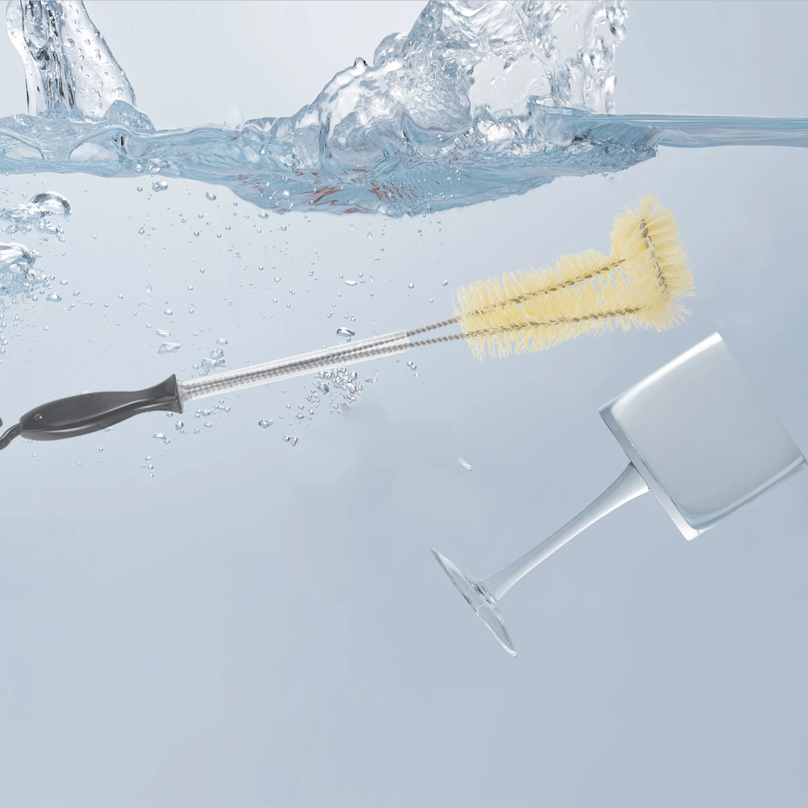 

Щетка для чистки бутылок с водой, длинная ручка, угловой дизайн, крючок с удобной ручкой для стеклянной чашки чайника