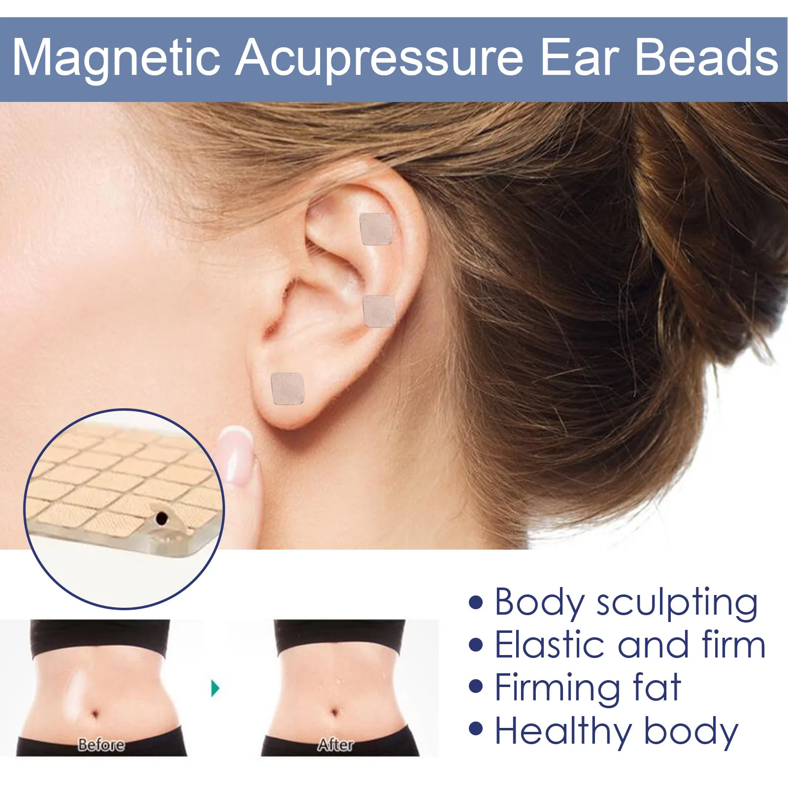 Ear Seeds Acupunctures Kit 120pcs Magnetic Beads Therapys Auricular Ear Auriculotherapy Acupunctures Therapys Ear Vaccaria Seeds