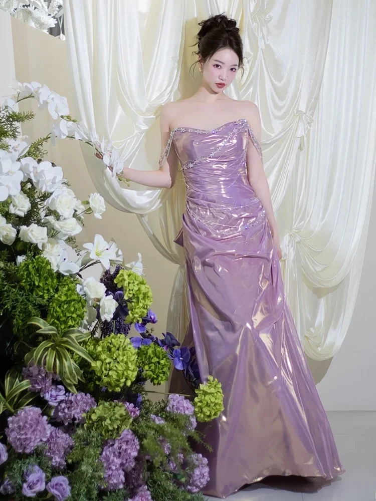 

Ele Bridal Gown with Fi Tail Design for Wedding Banquet Performance Luxury Light Luxury High End Evening Dr
